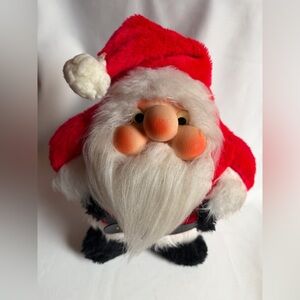 1982 RENNOC Plush Santa Claus Gnome Chubby Face 7” Christmas